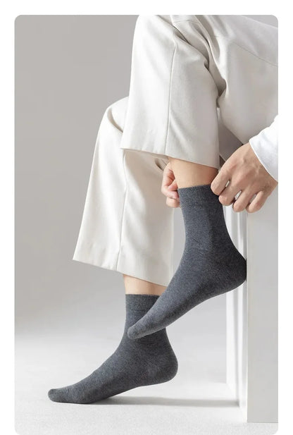 Mens Cotton Crew Socks - 10 Pairs Casual Business Breathable Size 38-45 - ZOOMNSTORE