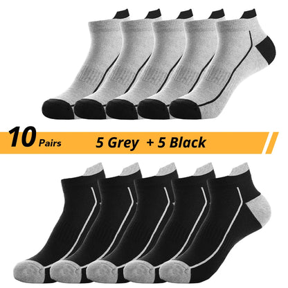 Mens Cotton Crew Socks - 10 Pairs Casual Business Breathable Size 38-45 - ZOOMNSTORE