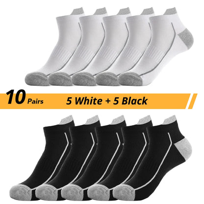 Mens Cotton Crew Socks - 10 Pairs Casual Business Breathable Size 38-45 - ZOOMNSTORE