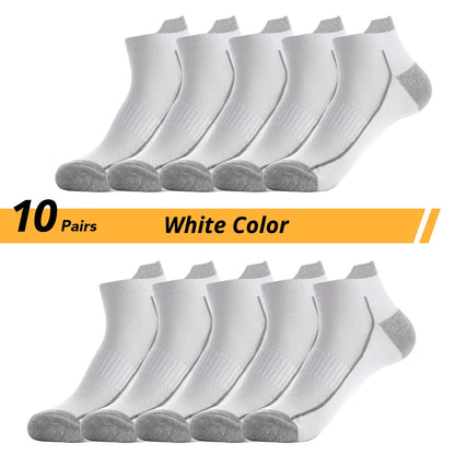 Mens Cotton Crew Socks - 10 Pairs Casual Business Breathable Size 38-45 - ZOOMNSTORE