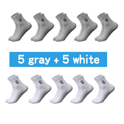 Mens Cotton Socks - 20 Pairs Breathable Deodorant Black Dress Socks - ZOOMNSTORE