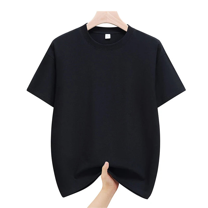 Mens Cotton Summer T-Shirts - Plus Size 4XL 5XL Solid Tops - ZOOMNSTORE