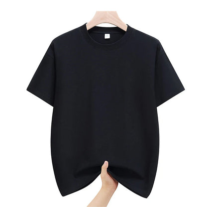 Mens Cotton Summer T-Shirts - Plus Size 4XL 5XL Solid Tops - ZOOMNSTORE