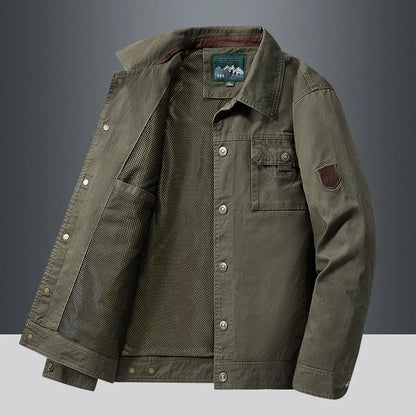 Mens Cotton Windbreaker Bomber Jacket - Casual Military Tactical Coat - ZOOMNSTORE