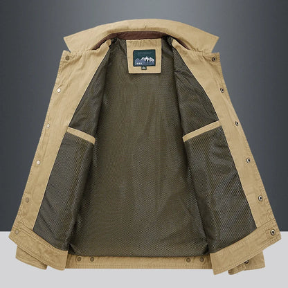 Mens Cotton Windbreaker Bomber Jacket - Casual Military Tactical Coat - ZOOMNSTORE