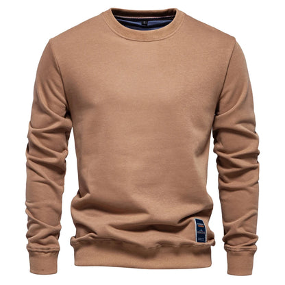 Mens Cotton-Blend Crew Neck Sweatshirt - Casual Sport Pullover Top - ZOOMNSTORE