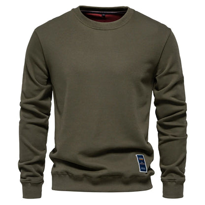 Mens Cotton-Blend Crew Neck Sweatshirt - Casual Sport Pullover Top - ZOOMNSTORE