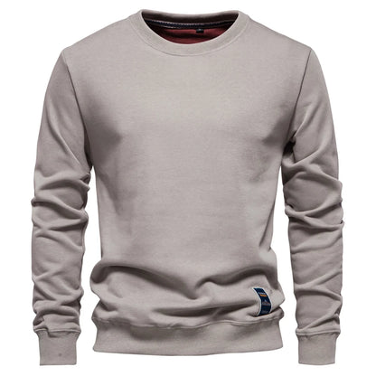 Mens Cotton-Blend Crew Neck Sweatshirt - Casual Sport Pullover Top - ZOOMNSTORE
