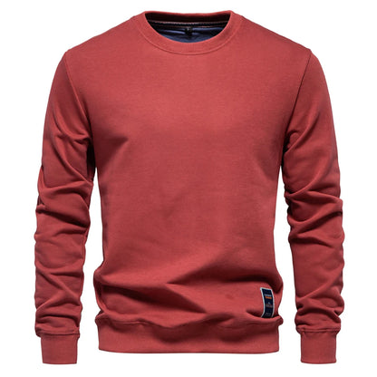 Mens Cotton-Blend Crew Neck Sweatshirt - Casual Sport Pullover Top - ZOOMNSTORE
