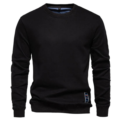 Mens Cotton-Blend Crew Neck Sweatshirt - Casual Sport Pullover Top - ZOOMNSTORE
