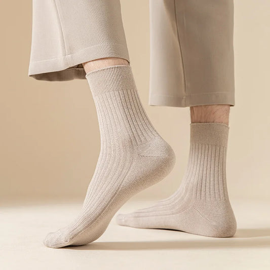 Mens Crew Socks - 3 Pairs Black  White Casual Cotton Streetwear - ZOOMNSTORE