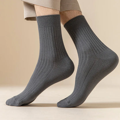 Mens Crew Socks - 3 Pairs Black  White Casual Cotton Streetwear - ZOOMNSTORE