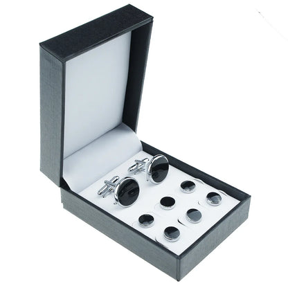 Mens Cufflinks and Studs Set - Tuxedo Accessories for Weddings and Parties - ZOOMNSTORE