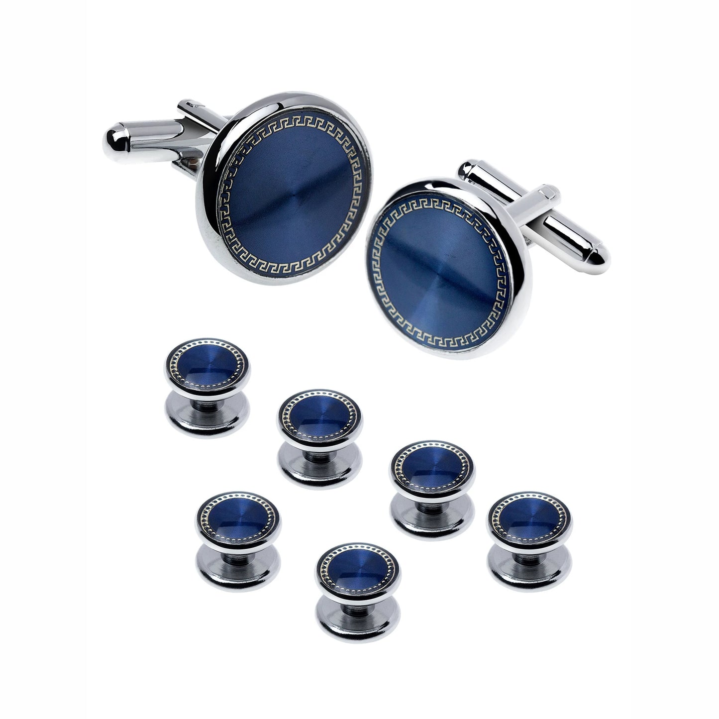 Mens Cufflinks and Studs Set - Tuxedo Accessories for Weddings and Parties - ZOOMNSTORE