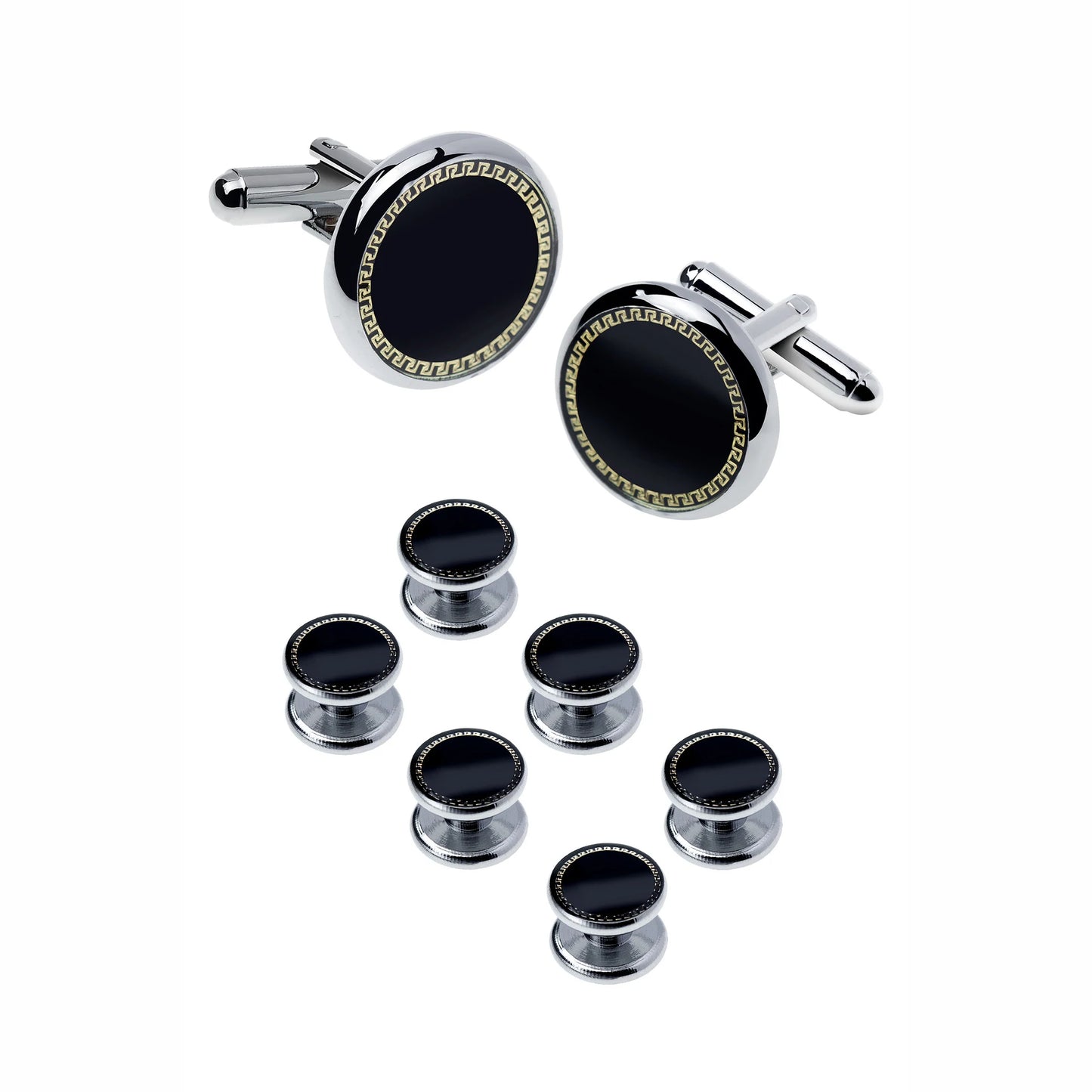 Mens Cufflinks and Studs Set - Tuxedo Accessories for Weddings and Parties - ZOOMNSTORE