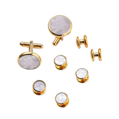 Mens Cufflinks and Studs Set - Tuxedo Accessories for Weddings and Parties - ZOOMNSTORE