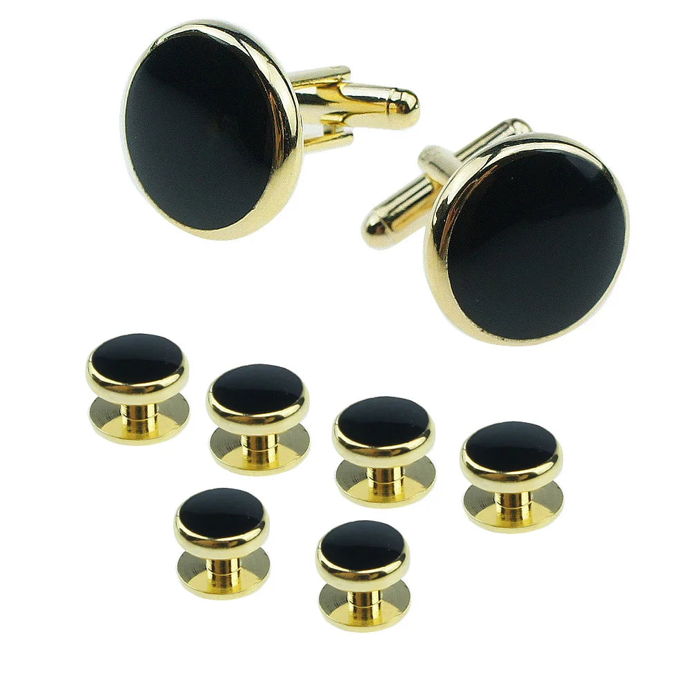Mens Cufflinks and Studs Set - Tuxedo Accessories for Weddings and Parties - ZOOMNSTORE