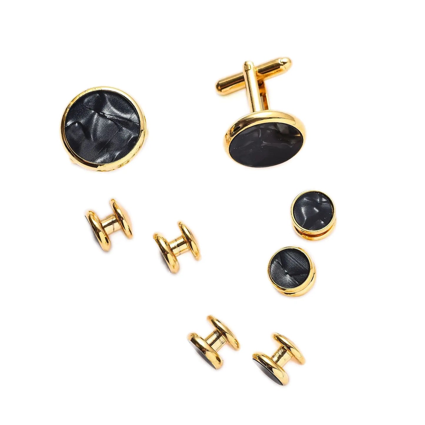 Mens Cufflinks and Studs Set - Tuxedo Accessories for Weddings and Parties - ZOOMNSTORE
