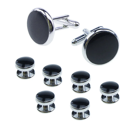 Mens Cufflinks and Studs Set - Tuxedo Accessories for Weddings and Parties - ZOOMNSTORE