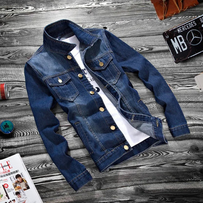 2025 Luxury Mens Denim Jackets Fashion Hole Jeans Jacket Mens Cotton Outwear Jackets Coat Long Sleeve Male Clothing Size 3XL 50 - ZOOMNSTORE