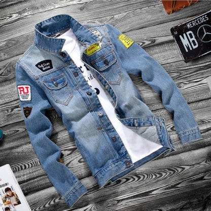2025 Luxury Mens Denim Jackets Fashion Hole Jeans Jacket Mens Cotton Outwear Jackets Coat Long Sleeve Male Clothing Size 3XL 50 - ZOOMNSTORE