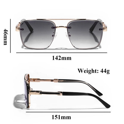 Mens Designer Sunglasses - UV400 Metal Frame Gradient Shades - ZOOMNSTORE