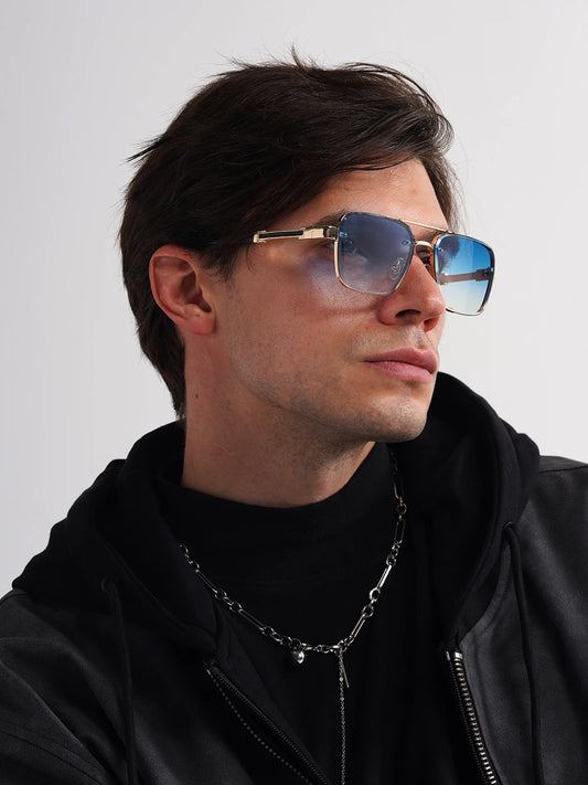 Mens Designer Sunglasses - UV400 Metal Frame Gradient Shades - ZOOMNSTORE