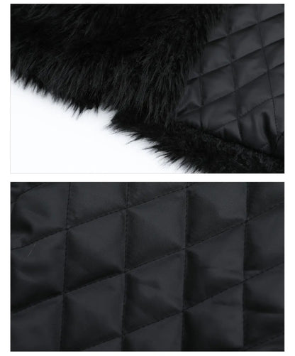 Mens Faux Fur Coat - Thick Warm Winter Fur Jacket With Loose Fit Trench Coat - ZOOMNSTORE