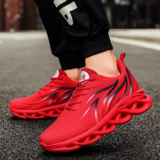 Mens Flame Printed Sneakers - Comfortable Athletic Running Shoes - ZOOMNSTORE