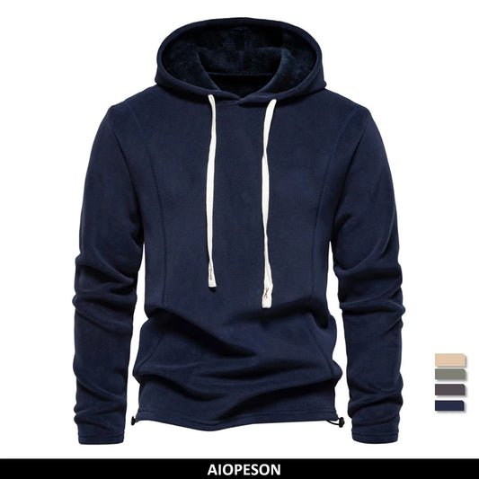 Mens Fleece Hoodie - Warm Winter Hoodies With Drawstring Soft Shell Casual Wear - ZOOMNSTORE
