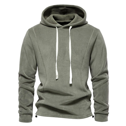 Mens Fleece Hoodie - Warm Winter Hoodies With Drawstring Soft Shell Casual Wear - ZOOMNSTORE