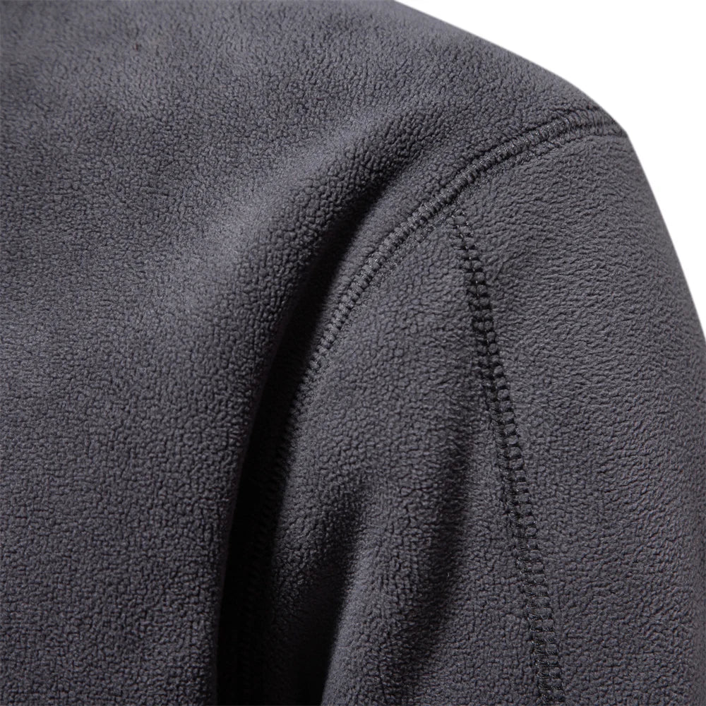 Mens Fleece Pullover Jacket - Warm Zipper Neck Sweatshirt - ZOOMNSTORE
