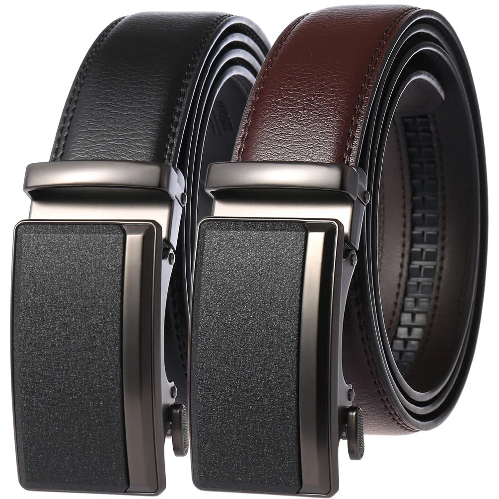 Mens Genuine Leather Automatic Belt - High-Quality Luxury Adjustable Designer Belt - ZOOMNSTORE