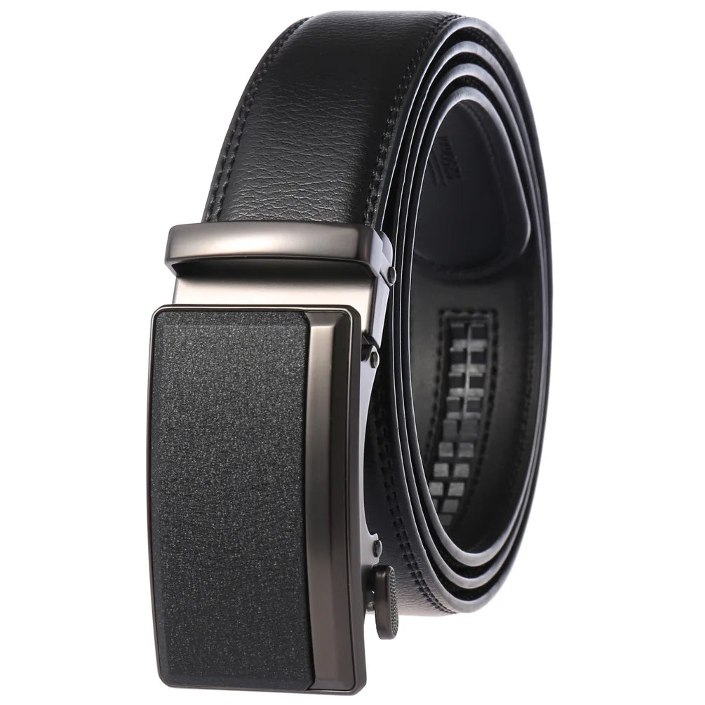 Mens Genuine Leather Automatic Belt - High-Quality Luxury Adjustable Designer Belt - ZOOMNSTORE