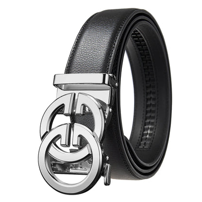 Mens Genuine Leather Automatic Belt - High-Quality Luxury Adjustable Designer Belt - ZOOMNSTORE