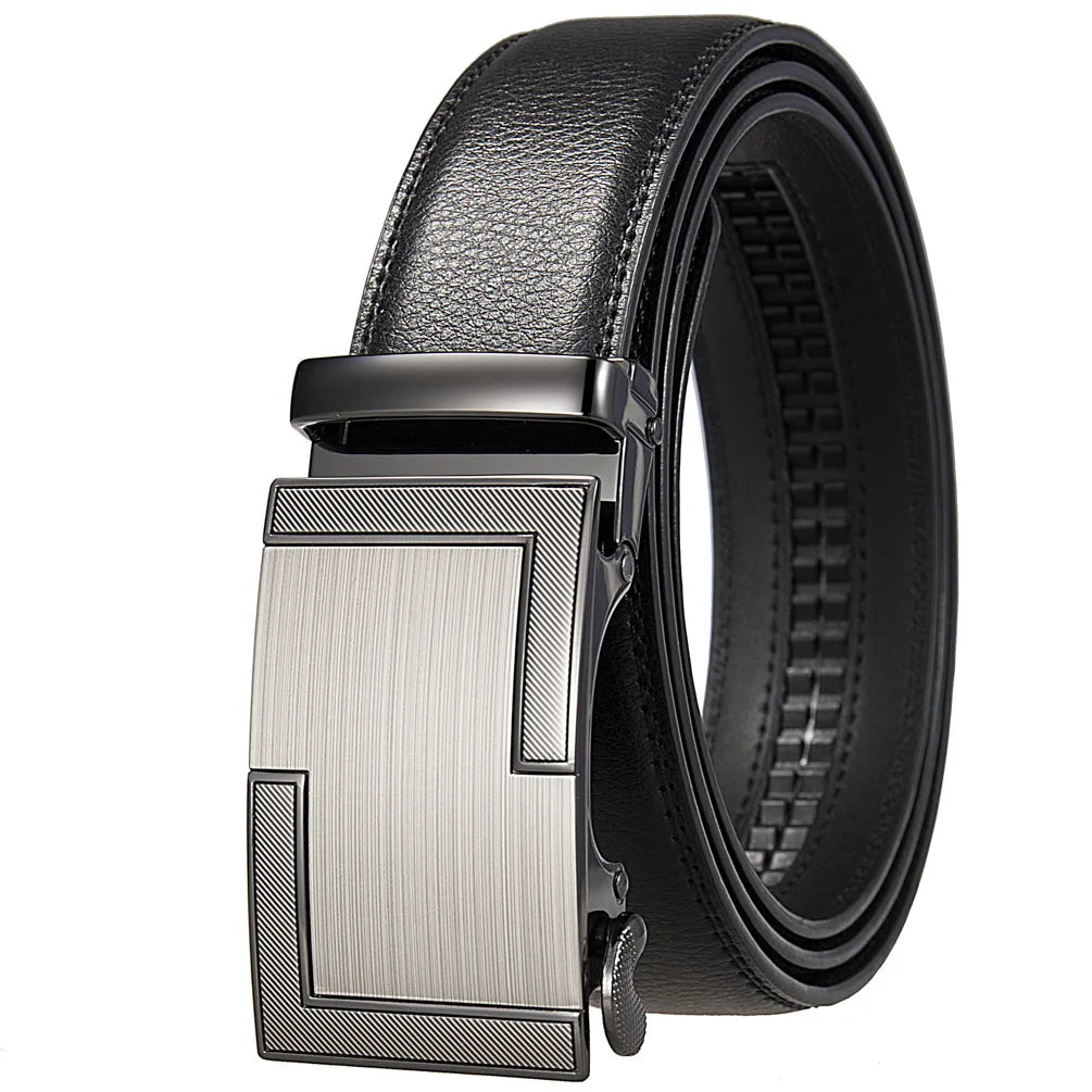 Mens Genuine Leather Automatic Belt - High-Quality Luxury Adjustable Designer Belt - ZOOMNSTORE
