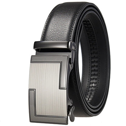 Mens Genuine Leather Automatic Belt - High-Quality Luxury Adjustable Designer Belt - ZOOMNSTORE