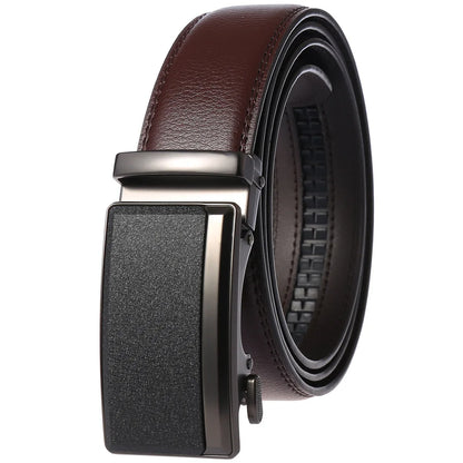 Mens Genuine Leather Automatic Belt - High-Quality Luxury Adjustable Designer Belt - ZOOMNSTORE
