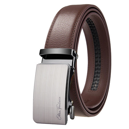 Mens Genuine Leather Automatic Belt - High-Quality Luxury Adjustable Designer Belt - ZOOMNSTORE