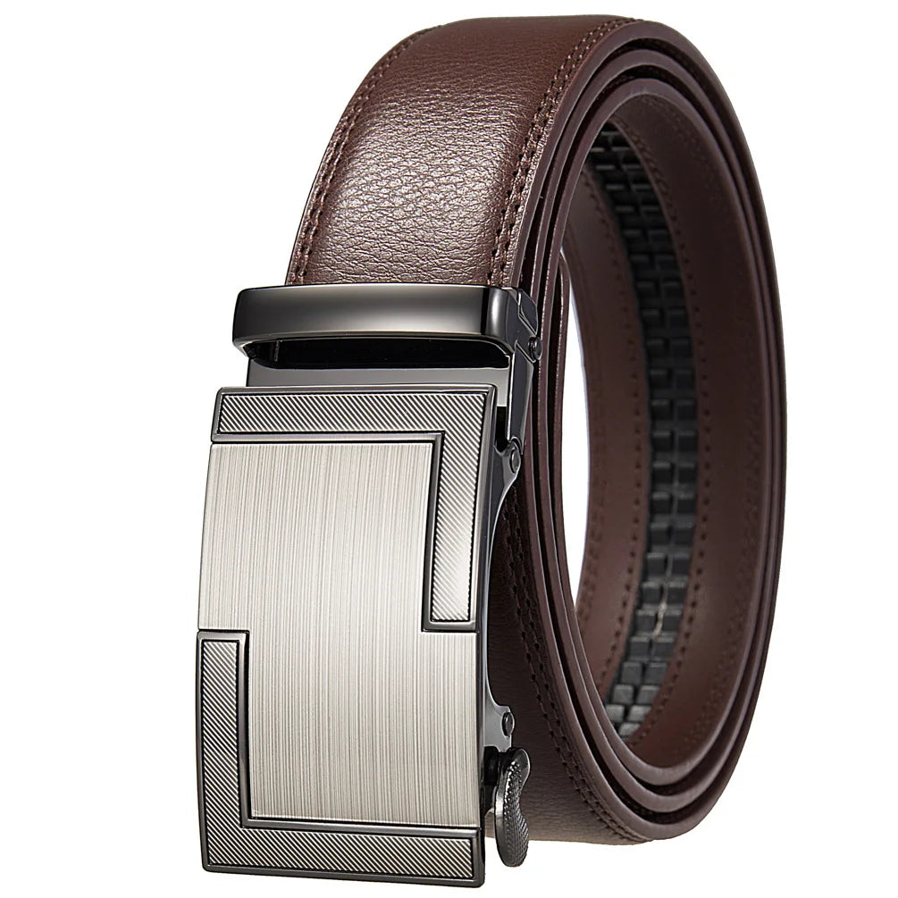 Mens Genuine Leather Automatic Belt - High-Quality Luxury Adjustable Designer Belt - ZOOMNSTORE