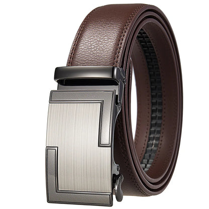 Mens Genuine Leather Automatic Belt - High-Quality Luxury Adjustable Designer Belt - ZOOMNSTORE
