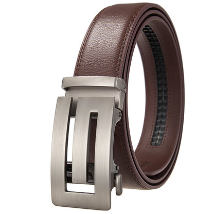 Mens Genuine Leather Automatic Belt - High-Quality Luxury Adjustable Designer Belt - ZOOMNSTORE