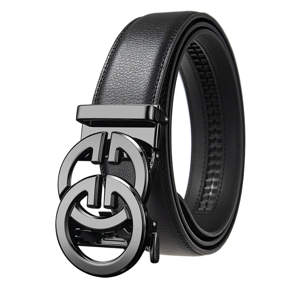 Mens Genuine Leather Automatic Belt - High-Quality Luxury Adjustable Designer Belt - ZOOMNSTORE