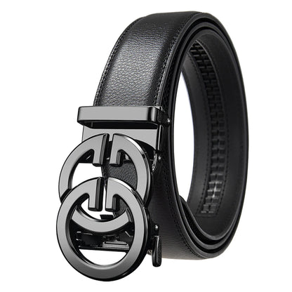 Mens Genuine Leather Automatic Belt - High-Quality Luxury Adjustable Designer Belt - ZOOMNSTORE
