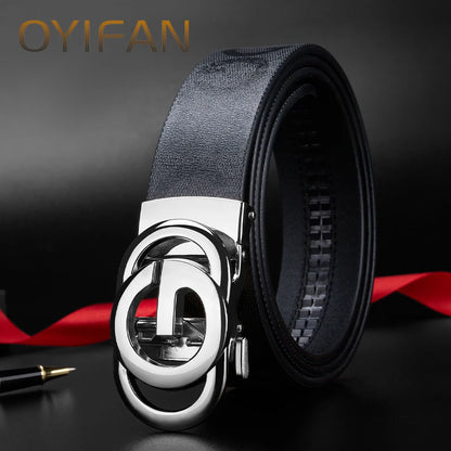 Mens Genuine Leather Ratchet Belt - Stylish Durable Cowhide Designer Belt - ZOOMNSTORE