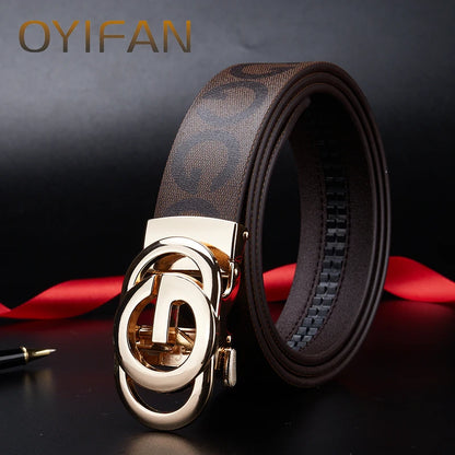 Mens Genuine Leather Ratchet Belt - Stylish Durable Cowhide Designer Belt - ZOOMNSTORE