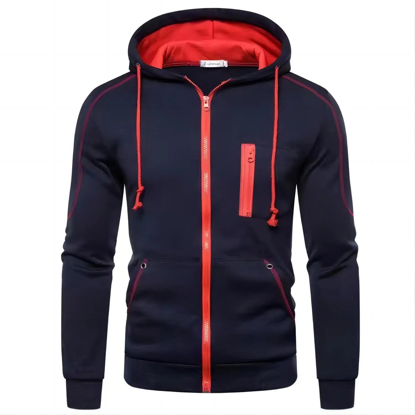 Mens Hoodie Jacket - 2024 Streetwear Long Sleeve Zipper Pullover - ZOOMNSTORE