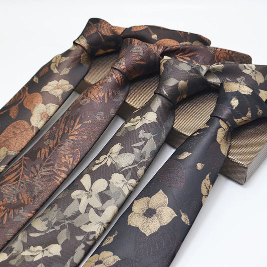 Mens Jacquard Tie - Floral Dot Necktie for Weddings  Daily Wear - ZOOMNSTORE
