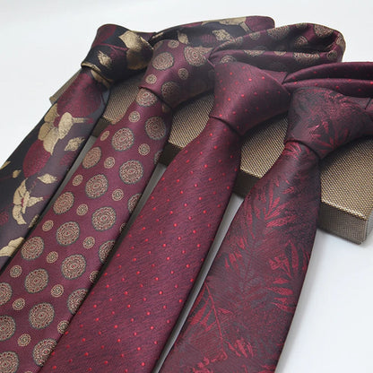 Mens Jacquard Tie - Floral Dot Necktie for Weddings  Daily Wear - ZOOMNSTORE