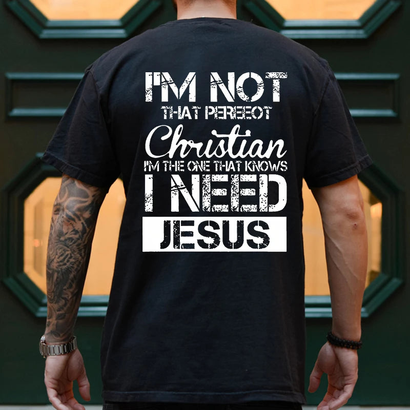 Mens Jesus Graphic Tee - Oversized Christian Streetwear T-Shirt - ZOOMNSTORE